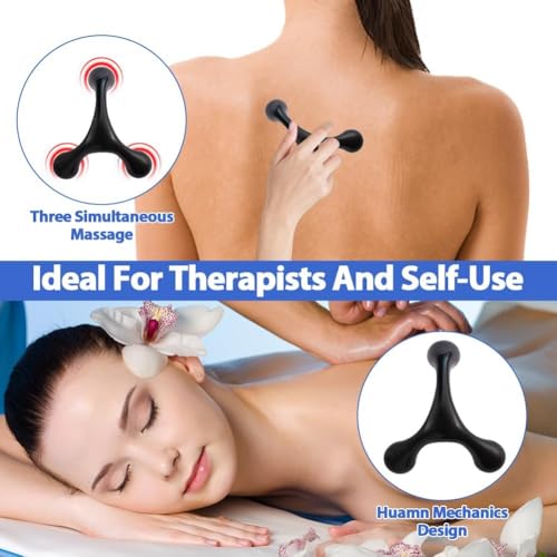 Manual Trigger Point Massage Tool and Thumb Saver for Full Body Deep Tissue Massage, with 3-Legged Massage Knobs, Stress Relief (3 Pack)