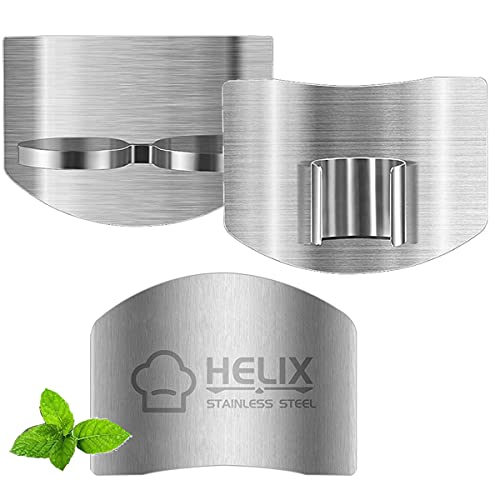 3Pcs Finger Guard for Cutting, 2 Styles, One & Double finger Kitchen Tool, Stainless Steel Knife Cutting Protector Cutting aid, Adjustable Hand Guard Protect Fingers, Avoid Knife Hurting - color: Silver 3