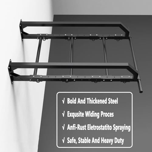 Wall Mounted Large Depth Single and Double Bar Pull-Up Climbing Frame, Exercise Children's Swing Ring Frame, Multi-Functional Strength, Load-Bearing 300 Kg