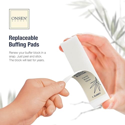 Onsen Secret Nail Care Kit - w/Cuticle Care Serum, Japanese Nail Buffer and Shine Kit - Strengthening & Shining - Spa-Quality Manicure - Organic Ingredients - Long-Lasting Shine - Easy & Safe - 1pk - size: Essential Nail Reboot Kit (Serum)