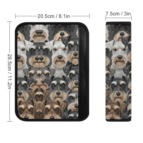 2 Pack Universal Fit Car Seat Belt Pad for Adult Use, All Vehicles, Schnauzer Dog Seat Belt Covers Cushion, Anti-Slip Pad - color: Pattern 476
