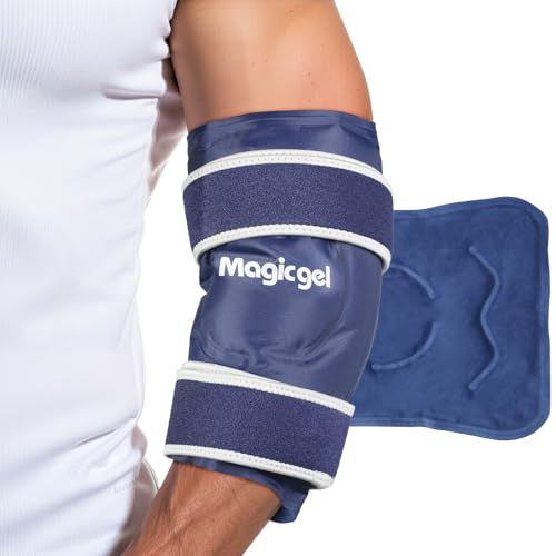 Magic Gel Elbow Ice Pack Wrap - Reusable and Adjustable Arm Sleeve for Cold Compression - Pitchers Tennis Players Baseball Players Men Women - Easy to Freeze - style: Elbow Ice Pack