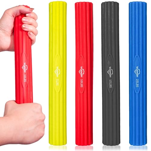 DICYWUDI Flex Therapy Bar and Grip Strength Trainers set, Physical Therapy & Resistance Bar for Golfers Elbow, Tendinitis, Wrist,Forearms Pain, Improve Grip Strength and Relieve Pain - color: Yellow/Red/Black/Blue