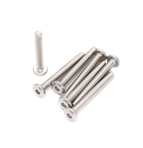10pcs M6 x 40mm Flat Socket Cap Allen Bolts Rivet Screws Connecting for Furniture 304 Stainless Steel - size: 10pcs M6 x 40mm