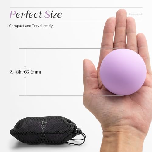 SUBCULTUREPICK Massage Lacrosse Balls for Myofascial Release,Yoga Deep Tissue Massage,Trigger Point Therapy and Foot Plantar Fasciitis,Muscle Soreness Massager Ball (2 Packs) (Light Purple) - color: Light Purple