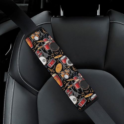 2 Pack Black Drum Kit Seat Belt Cover Universal Fit Shoulder Protector for Adults and Children, Most Cars, Comfortable Driving - color: Pattern 663