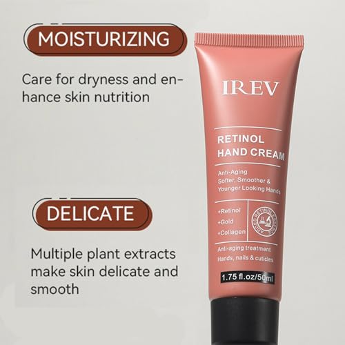Retinol Hand Cream Firming Anti-Aging Hand Lotion with Collagen, Retinol Moisturizer for Aging & Dry Cracked Hands, Care & Protects Skin, Nails & Cuticles