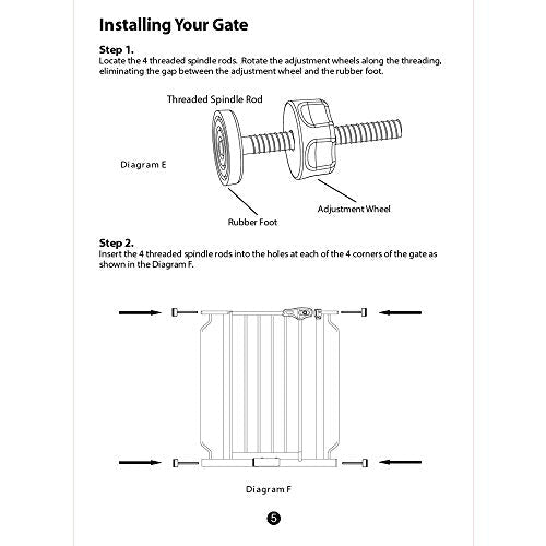 Vmaisi 8MM Pressure Gates Threaded Spindle Rods 4 Pack | Baby Gates Accessory Screw Bolts Kit Fit for All Pressure Mounted Walk thru Gates - size: 4 Count (Pack of 1)