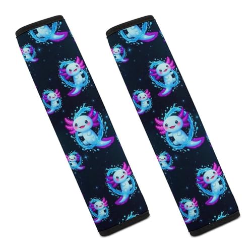 1 Pair Universal Soft and Comfortable Seat Belt Shoulder Pad for Adult Use, Stroller Pushchair High Chair, Purple Axolotl Neck Strap Covers, Anti-Slip Pad - color: Pattern 313