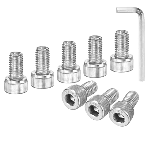 M METERXITY 20-Pack M8 x 14mm Socket Head Cap Screws, 304 Stainless Steel Hex Machine Bolts, Allen Socket Drive Screw with Hex Wrench for Repair/DIY, Fully Threaded Fasteners Kit [Silver] - size: M8 x 14mm