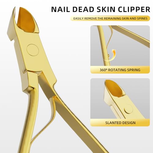 Manicure Set, Stainless Steel Nail Clipper Set with Travel Case | 12-Piece Set with Thicker Steel, Precision-ground Cutting Edges, and Smooth-finished Tools for Clean, Precise Trimming. - color: Gold