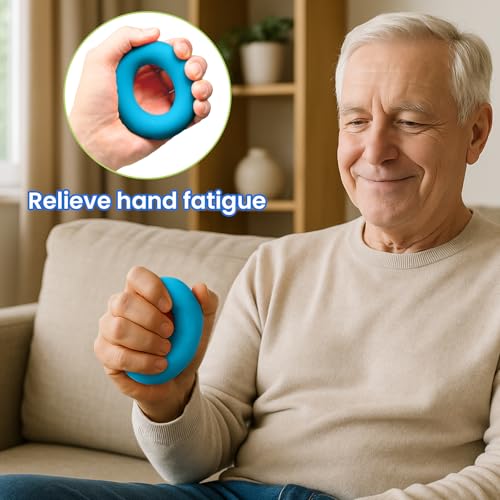 Hand Grip Strengthener Rings Kit - Finger Stretcher Resistance Bands for Hand Exercise, Rehab, Arthritis Relief, Stress & Anxiety Fidget Tool, Set of 3