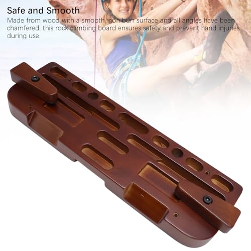 Climbing Hangboard, Wooden Fingerboard for Rock Climbing Enthusiasts, Space Saving Grip Strength Training Board with Smooth Non Burr Surface