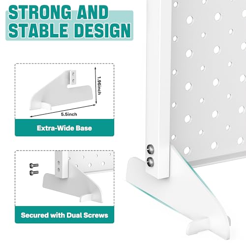 EVERHANGER Metal Pegboard Display Stand, Freestanding Tabletop Pegboard Display for Craft Shows & Fairs, 12"X16", 4pcs White - color: White, size: 4pack 12"X16"
