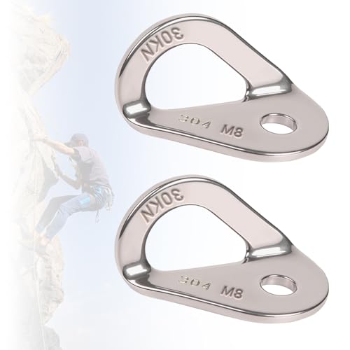 Climbing Bolt Hanger - Stainless Steel Rock Climbing Anchor Bolt Outdoor Gear Rescue Hammock Installation, Fits for Bolt, 2PCS - size: 30KN, style: M8