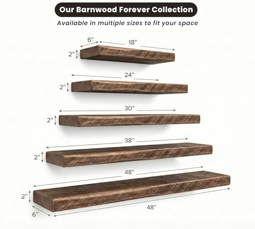 Reclaimed Wood Floating Shelves Real Solid Wood Floating Chunky Natural Floating Shelves Rustic - size: 30x6