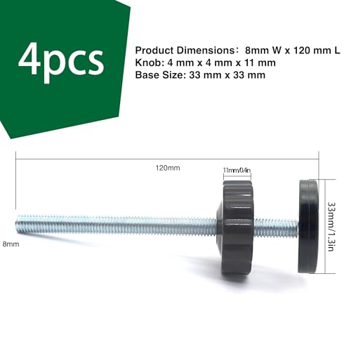 Vmaisi 4 Pack 8MM Baby Gates Threaded Spindle Rod, Replacement Parts Kits | Extra Long Wall Mounting Accessories Screws Rods Adapter Bolts for Pet & Dog Pressure Mounted Safety Gates