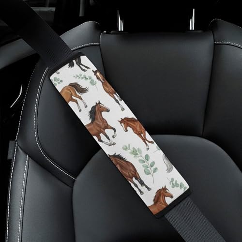 2 Pack Horse Gifts Seat Belt Cover Universal Fit Shoulder Harness Cover for Girls and Boys, Car Seats Pushchair Strollers High Chair Pushchair - color: Pattern 992