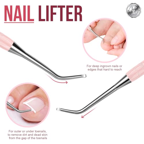FANDAMEI Cuticle Kit, 4 PCS Nail Care Kit, Cuticle Trimmer, Cuticle Nippers, Ingrown Toenail Removal Kit, Cuticle Clippers, Cuticle Pusher, Nail Cuticle Trimmer, Manicure and Pedicure Kit, Nail Tools - color: Pink