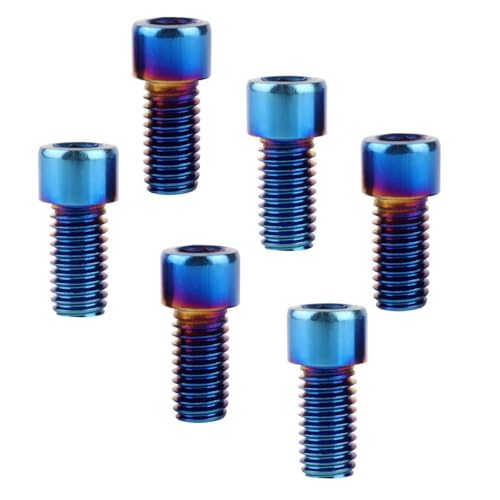 6Pcs Bike Screws M6x10 12 16 18 20 25 30 35mm Stainless Steel Socket Head Cap Allen Hex Bolt (Burnt Blue, M6 x10mm) - color: Burnt Blue, size: M6 x10mm