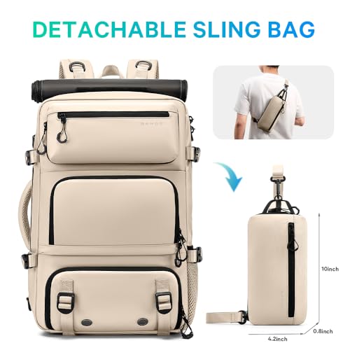 FUTURE AESTHEICS Travel backpack Carry-on Travel Backpack For Women Men Flight Approved Business Weekender Overnight Waterproof Daypack (off-white) - color: Off-white