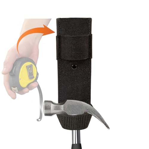 Hammer Holder Loop,Hammer Holster Clip on 7" X 2" Tool Belt and Tape Measure Holder Drill Impact Tool Holster for Tape Measure,Heavy-Duty Drill Belt Holder Hook Holster,Black