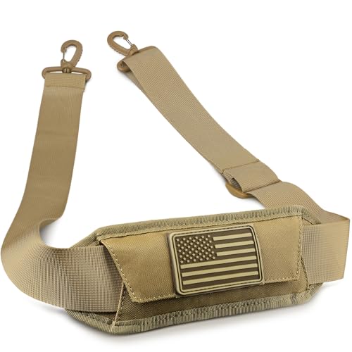 WYNEX Shoulder Strap, 55 inch Universal Bag Strap Replacement with Pad | Single Shoulder Strap with Detachable Thick Pad, Crossbody Bag Strap for Tactical Pouch Tool Bag Messenger Bag Luggage Duffle - color: Khaki, size: 2“ Strap