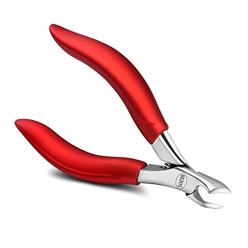 BEZOX Toenail Clippers for Thick Nails - Precision Thick Finger Nail Clipper Adult, Comfort Grip Nail Cutter, Ergonomic Long Handle Large Toe Nail Clippers - color: Champagne Red