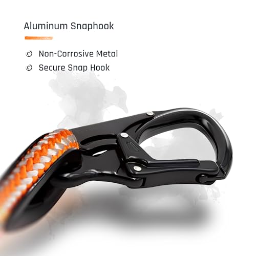 ProClimb Arborist Lanyard by Pelican Rope – 1/2 in x 12 ft Polyester, Aluminum Snap Hook, Adjustable, High Visibility, ANSI/OSHA Certified for Work Positioning, Made in the USA