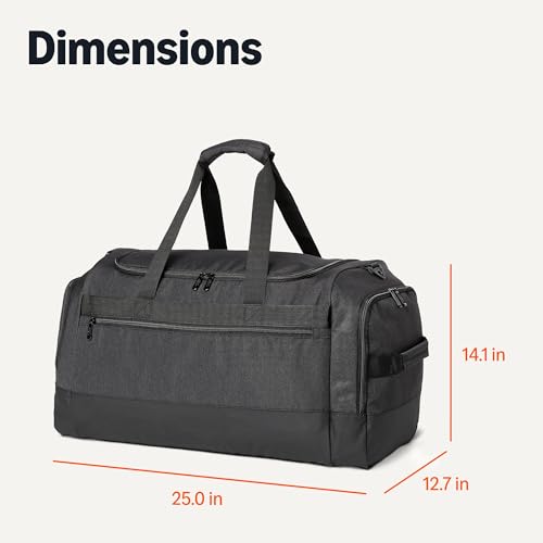 Amazon Essentials Lightweight Travel Duffel Bag with Wet Pocket and Shoe Compartment, 25", Black - size: 25 inches