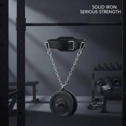 Fits Standard Weight Plates: Iron Chain Weighted Dip Belt for Pull-Ups, Dips, and Strength Training