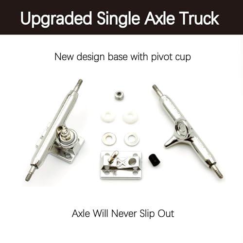 36mm Pro Fingerboard with Wooden Finger Skateboard Deck Upgraded Finger Board Trucks Street Shape Bearing Wheels (Skull) - color: Skull
