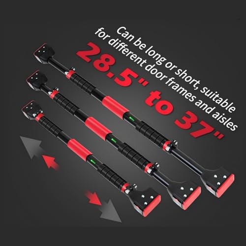 Pull Up Bar for Doorway, Adjustable Chin Up Bar with Smart Lock Mechanism, No Screws Strength Training Equipment for Home Gym Upper Body Workout, Fits Most Door Frames 28.5"- 37"