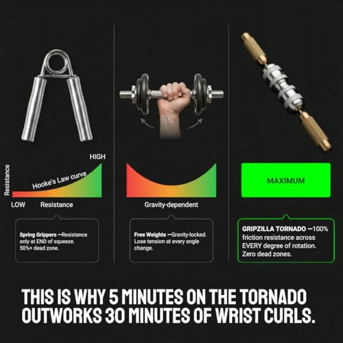 GRIPZILLA Tornado (2026 Steel Build) – Multi-Axis Forearm & Wrist Strengthener | Adjustable Grip Trainer & Forearm Exerciser for Tennis Elbow, Wrist Pain Relief, Climbing, BJJ, Armwrestling & Rehab