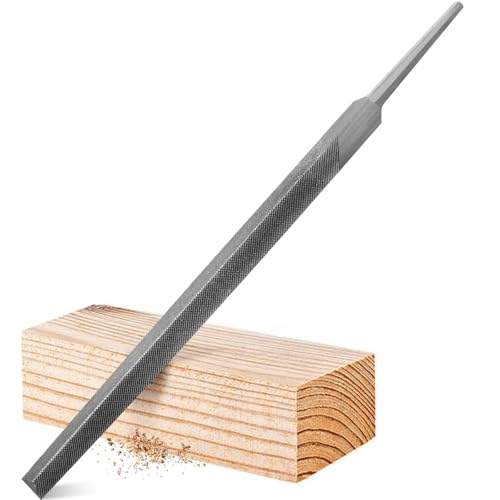 8 Inch Triangular Medium Cut File, Double Cut Teeth, Made of High Carbon Steel, Half Round Hand File Without Handle, Suitable for Shaping Metal, Wood, etc - color: Triangular, size: 8 Inch