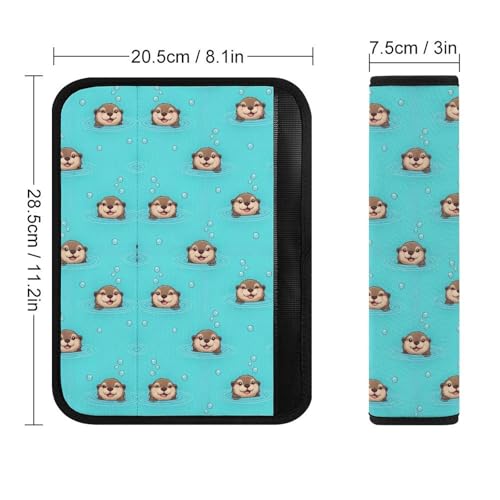 2 Pack Cute Sea Otter Seat Belt Cover Universal Fit Shoulder Harness Cover for Girls and Boys, Car Seats Pushchair Strollers High Chair Pushchair - color: Pattern 425
