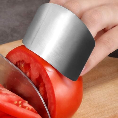 Promifun Finger Guards for Cutting, 4 Pcs Stainless Steel Finger Protector for Cutting Food, Knife Guard, Chopping Protector for Dicing and Slicing in Kitchens