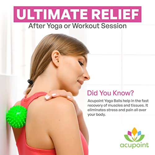 Acupoint Physical Massage Therapy Lacrosse Ball Set Ideal for Yoga Deep Tissue Massage Trigger Point Therapy and Myofascial Release Physical Therapy Back Foot Plantar Fasciitis (Spiky Ball) - style: Spiky Ball