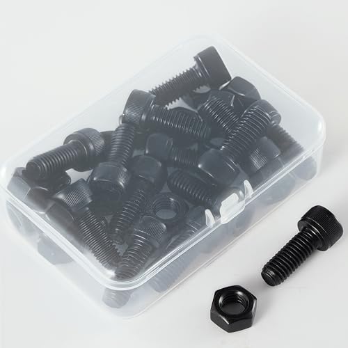 M10-1.5x20 Socket Head Cap Screw and Nut Kit 8set, Grade 12.9 Alloy Steel, Black Oxide Finish, Full Thread, High Tensile Strength for Automotive, Machinery & Heavy Duty Use - size: M10x20mm(8 Sets）