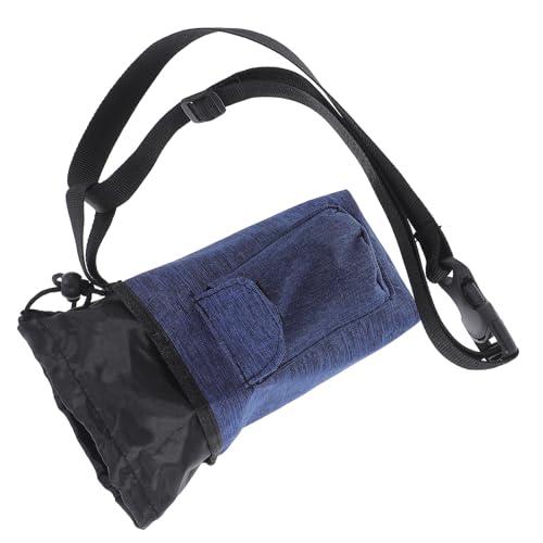 Rock Climbing Chalk Bag with Zippered Pocket, Non-Slip Chalk Holder Waist Pouch in Navy Blue for Outdoor Bouldering and Indoor Gym Climbing Gear Storage