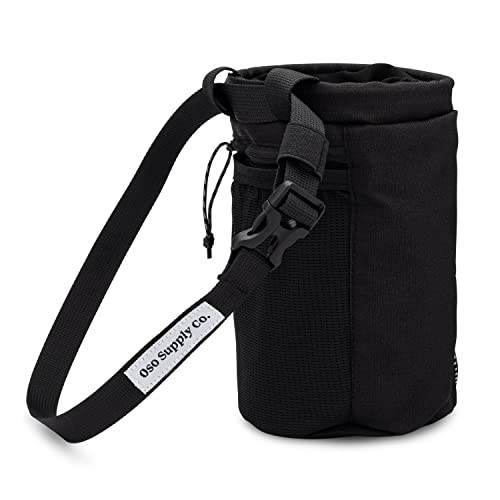Classic Chalk Bag for Rock Climbing, Bouldering Chalk Bag Bucket with Quick-Clip Belt, Zippered Pockets and Pouch - Perfect Indoor/Outdoor Rock Climbing Gear Equipment - color: Black