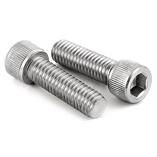 M8-1.25 x 20mm Socket Head Cap Screws Bolts, Allen Socket Drive, Stainless Steel 18-8 (304), Full Thread, Bright Finish, Machine Thread, 20 PCS - size: M8 x 20mm