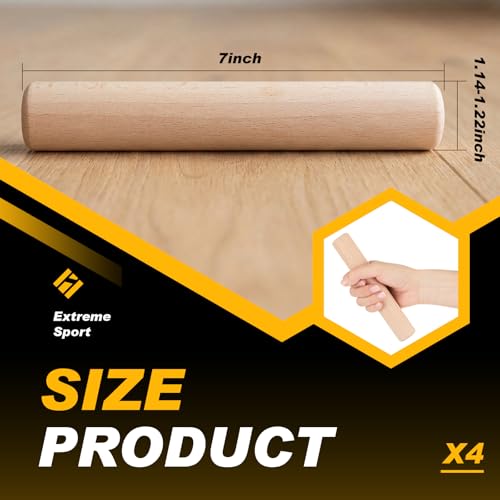 Qunclay Climbing Hard Wood Pegs for Peg Boards, 6.5" in Length Oak Peg Board Climbing Holds for Body Building, Grip/core Strength and Endurance Training