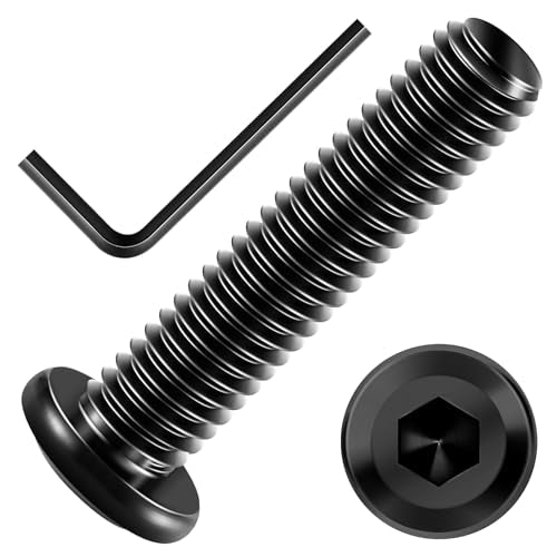 Mywish M10 x 40mm 20Pcs Flat Head Hex Socket Cap Screws Bolts, 304 Stainless Steel Furniture Bolts Full Thread & Hex Spanner, Black Oxide - color: Black-M10, size: 40mm