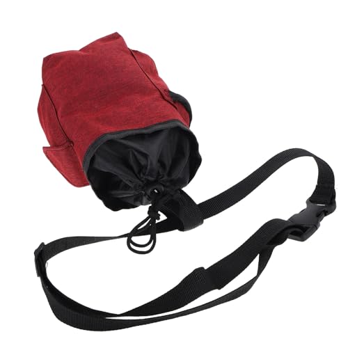 STOBAZA Rock Climbing Chalk Bag with Belt and Zippered Pocket Burgundy Gym Chalk Bag for Bouldering Weightlifting and Gymnastics for Outdoor Climbing