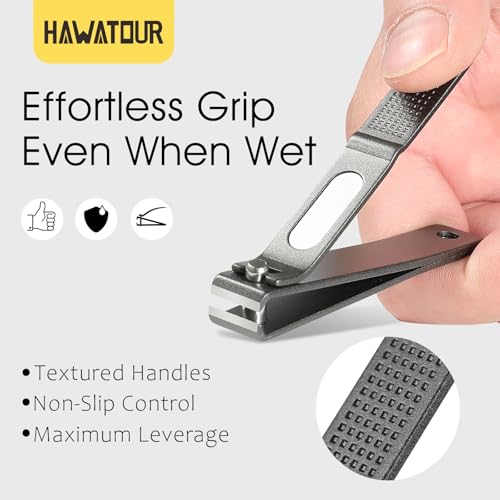 Nail Clippers Set 420J2 Stainless Steel, Gray | Premium Fingernail Toenail Clippers, Visibly Tin Case, Ergonomic Grip