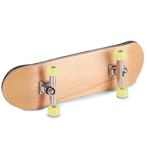 HERCHR Finger Boards, 1Pc Maple Wooden Alloy Fingerboard Finger Skateboards Creative Fingertips Daliy Playing Relaxing Movement Set with Box for Relax Play (Yellow) - color: Yellow