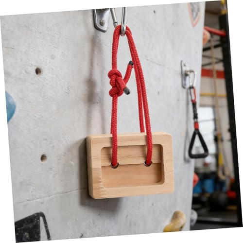 Toyvian Portable Wooden Hangboard Rock Climbing Training Board with Finger Strength Pockets, 2pcs Climbing Hold Set for Bouldering and Grip Workout