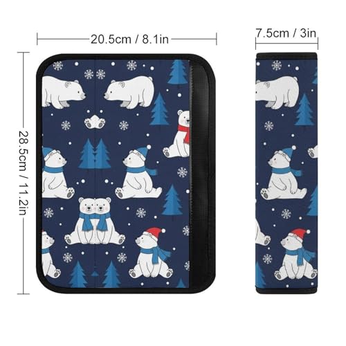 2 Pack Polar Bears Seat Belt Shoulder Pad Universal Fit Harness Pads Strap for Kids, Car Seats Pushchair Strollers High Chair Pushchair, Shock Absorption - color: Pattern 492