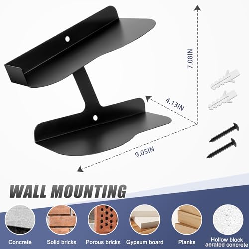 Wall-Mount Floating Shoe Shelves, Sturdy Levitating Sneaker Rack for Showcasing Shoe Collections - color: Black